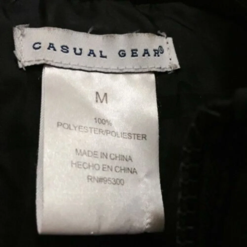 Casual Gear Black Sleeveless Quilted Front Zip-up / Lightweight Puffer Vest Sz M